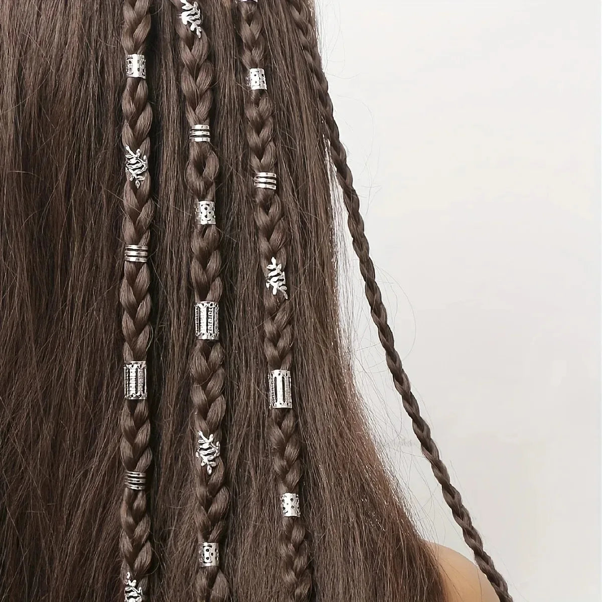 40PCS/Set Women's Elegant Hollow Hair Rings Set with Various Patterns DIY Hair Accessories for Girls Loc Hair Jewelry for Braids