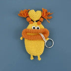 Funny Crochet Keychains Knitting Cute Sausage Mouth Doll Key Holder Knitted Storage Bag Keyrings For Car Keys Wholesale Custom