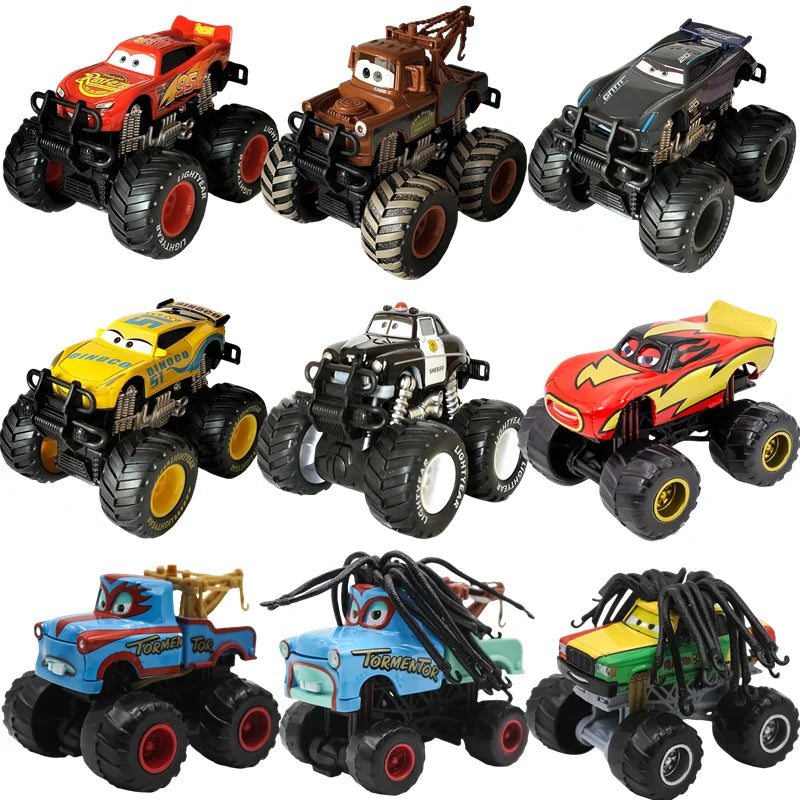 Pixar Cars Mater Lightning McQueen Jackson Storm Big Wheel Offroad Vehicle Pullback Force Cars Model Toys Birthday Gifts