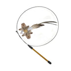 Simulation Bird Cat Toys Funny Interactive Peacock with Bell Cat Stick Toy for Kitten Playing Teaser Wand Toys Pet Cats Supplies