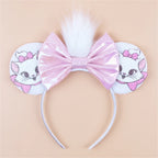 2026 Trip Mouse Ears Headband for Girls Women Sequin Castle 5"Bow Hairband Festival Party Cosplay DIY Hair Accessories