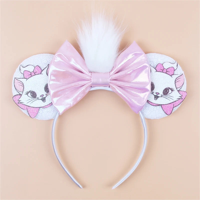 2026 Trip Mouse Ears Headband for Girls Women Sequin Castle 5"Bow Hairband Festival Party Cosplay DIY Hair Accessories
