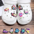 14Pcs/set Gabby's Dollhouse Decoration Anime Shoe Charms Cute Sandals Shoes Accessories PVC Badges for Kids Christmas Gift