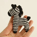 Funny Zebra Crochet Keyrings For Bag Pendant Handmake Animal Doll Knitting Keychain Cute Sheep Keyrings Gifts Custom Accessories