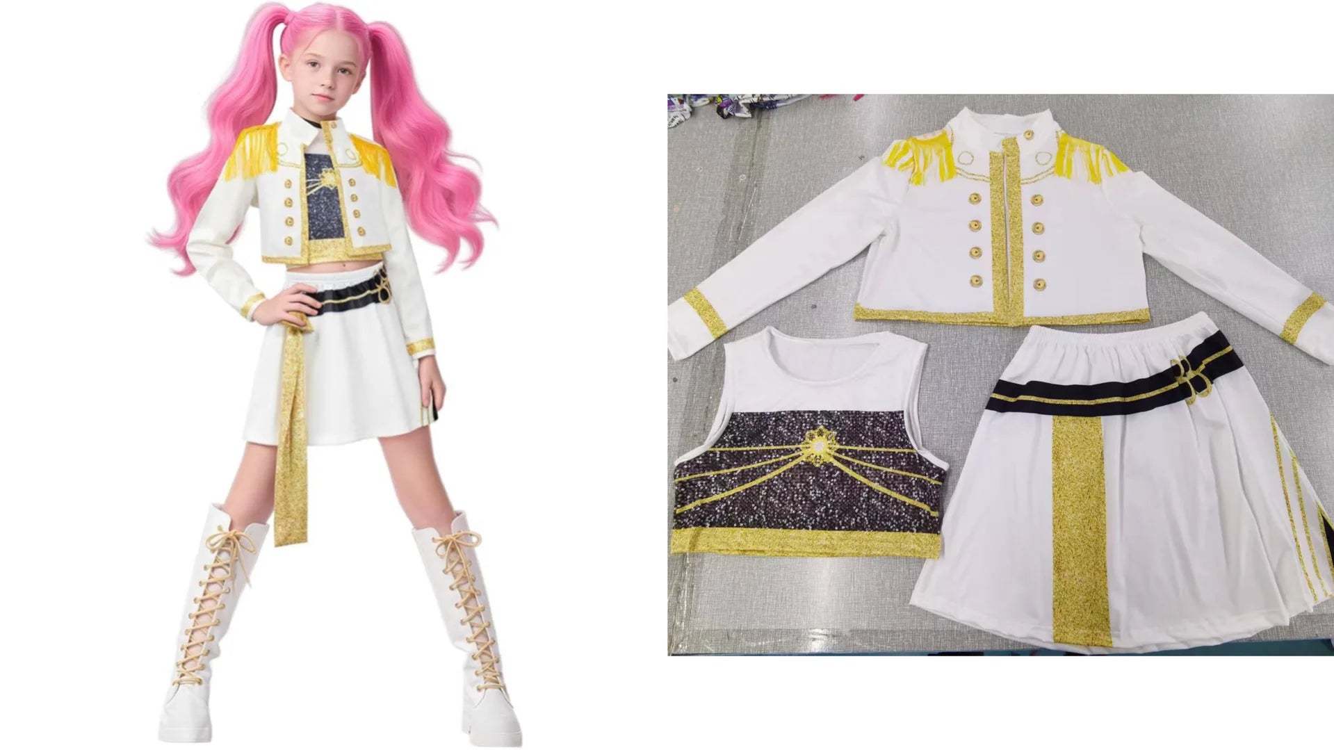Girls Zoey Cosplay Girl Group Rumi Kids Costume Mira Outfit Favorite Stage Performance Clothes Halloween Animated Movie Dress Up