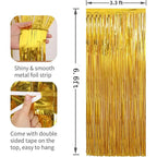 2Meters Party Backdrop Curtains Glitter Gold Tinsel Fringe Foil Curtain Birthday Wedding Decoration Adult Anniversary Decortion