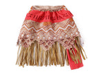 Ocean Adventure Cartoon Role Play Costume Moana Two Pieces Dress up for Girls Polynesian Style Vaiana Princess Costume Halloween