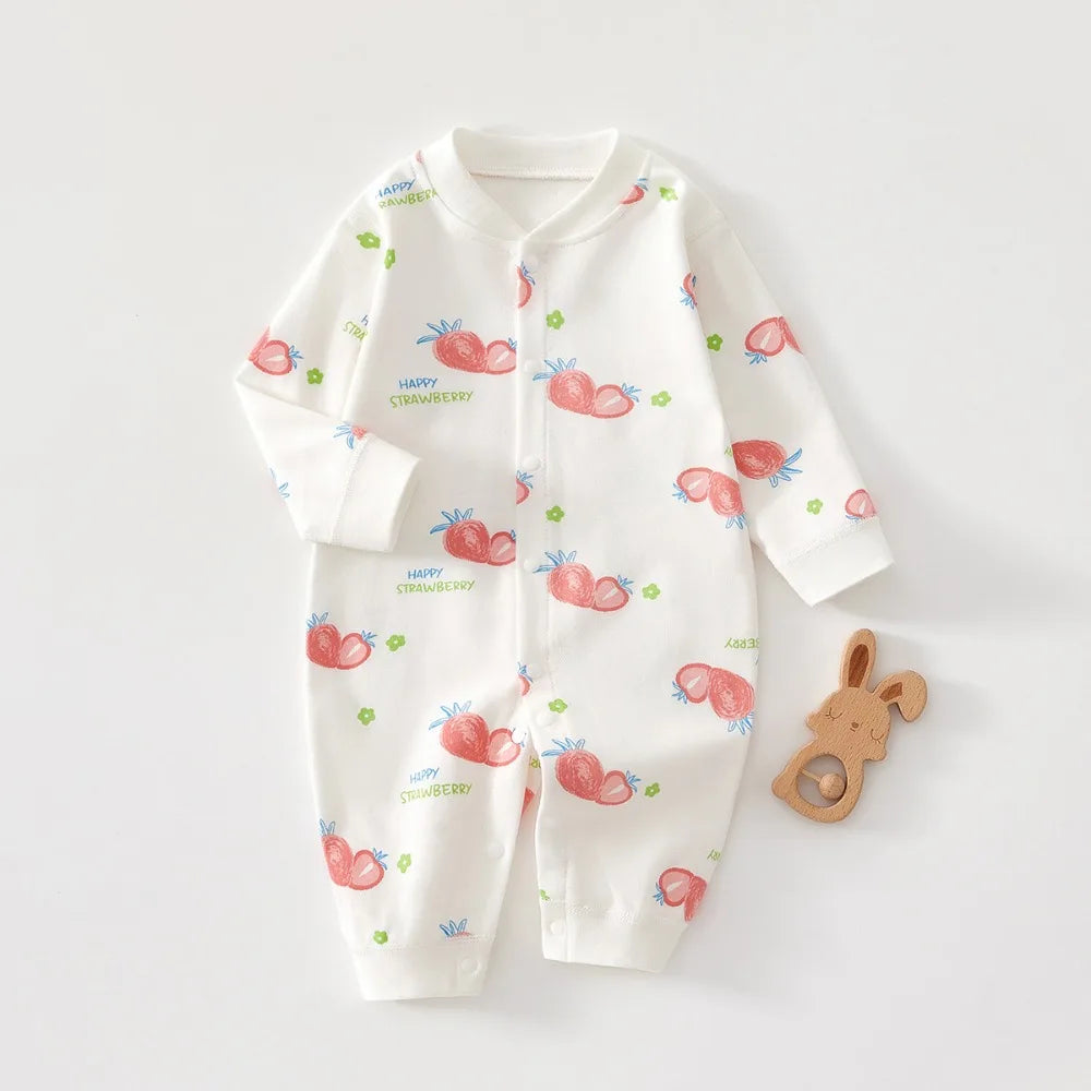 AYNIGIELL Spring & Autumn 0-12 Months Baby Jumpsuits, 100% Cotton Long Sleeve Clothes, Soft Newborn Rompers for Girls & Boys.