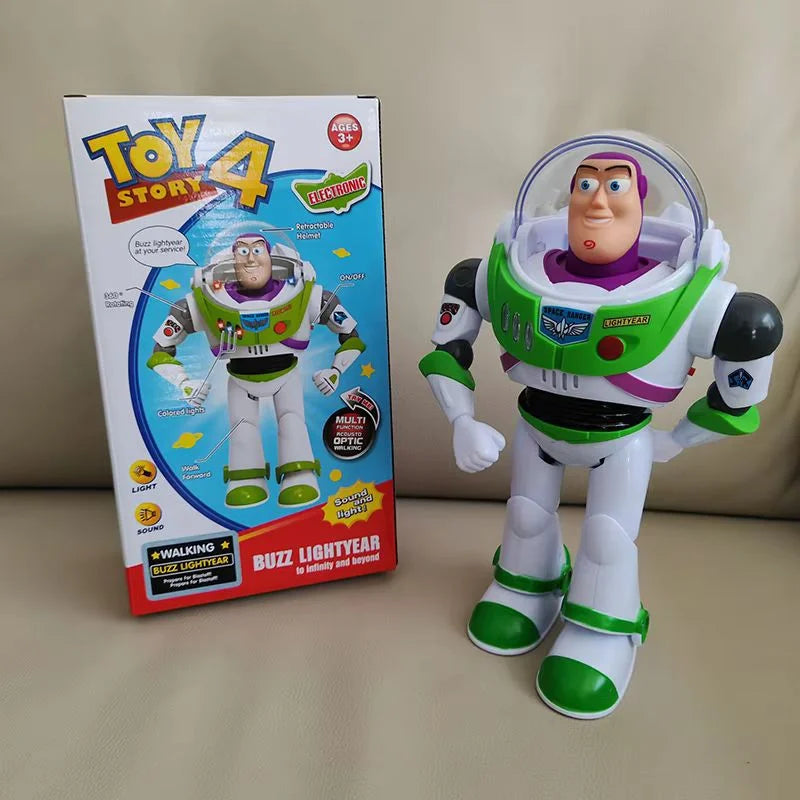 New In Stock Toy Story Buzz Lightyear Electric Walking Robot Doll Action Figure Pixar Model Toy Suitable For Kids Birthday Gift