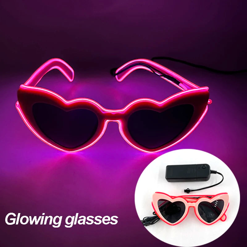 1 pcs Punk Glasses Men Women Costumes Sunglasses Luminous Led Sunglasses Boys Girls Eyewear Halloween Christmas Decor Sunglasses