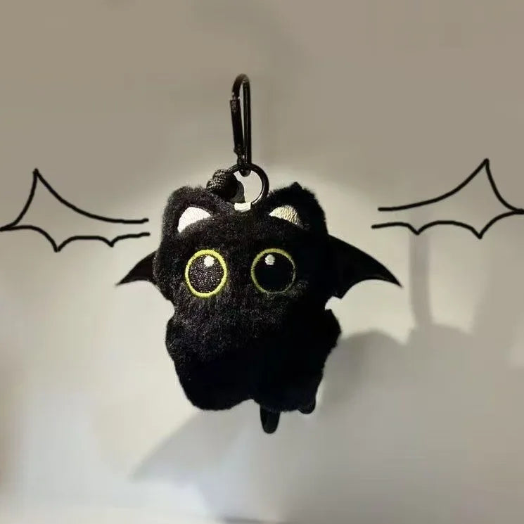 6/1pcs Cute Plush Black Cat Doll Toy Keychain Bag Pendant Charms Kawaii Keyring Accessories For Women Couples Gift