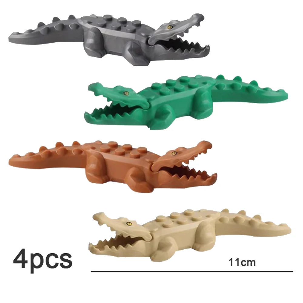 MOC Animal Scene Building Blocks Zoo Ducks Cat Dog Penguin Eagle Dove Wolf Bear Deer Shark Snake Mice Sheep DIY Toys Bricks K055