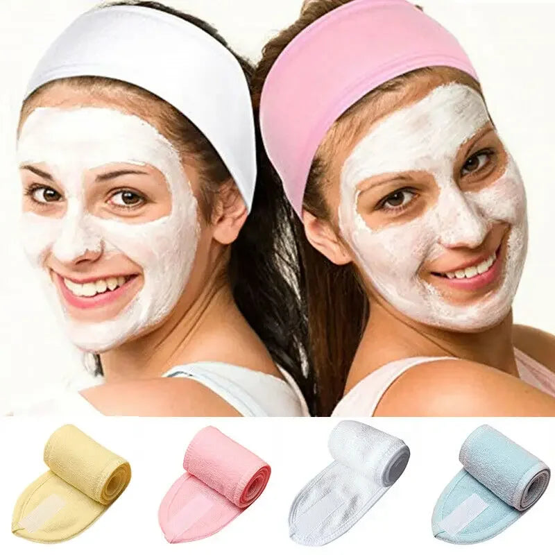 Adjustable Head Band Women Spa Wide Hairband Yoga Bath Shower Makeup Wash Face Cosmetic Headband Soft Toweling Hair Accessories