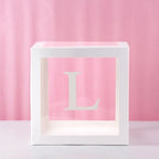 Transparent Letter Balloon Box Baby Shower Decorations Happy Birthday Wedding Decor 1st Birthday Party Supplies Balloon Box