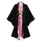 Anime Kimetsu No Yaiba Kamado Nezuko Cosplay Kostuum Kimono Demon Slayer Cosplay Pruiken Haren Halloween Carnaval Vrouwen Outfit