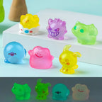 6PCS/SET Pokemon Pikachu Anime Figures Cute Gengar Bulbasaur Luminous Toys For Adult Kawaii Ornament Collection Charm Gift