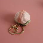 Cute Fruit Series Crochet Keychain Handmaking Knitted Strawberry Keyrings Cute Cherry Keyrings For Bag Pendant Custom Accessory