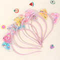 5Pcs Cat Ear Headband Cute Star Shining Sequin Hairbands Sweet PVC Ear Princess Hair Band Gift Kids Fashion Headwear Accessories