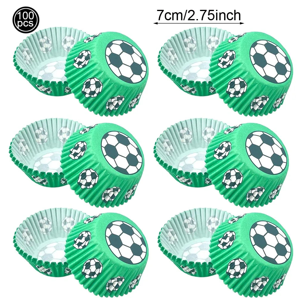 Soccer Theme Disposable Tableware Set Paper Plates Cups Napkins Tablecloth Boys Sports Football Birthday Party Decor Supplies