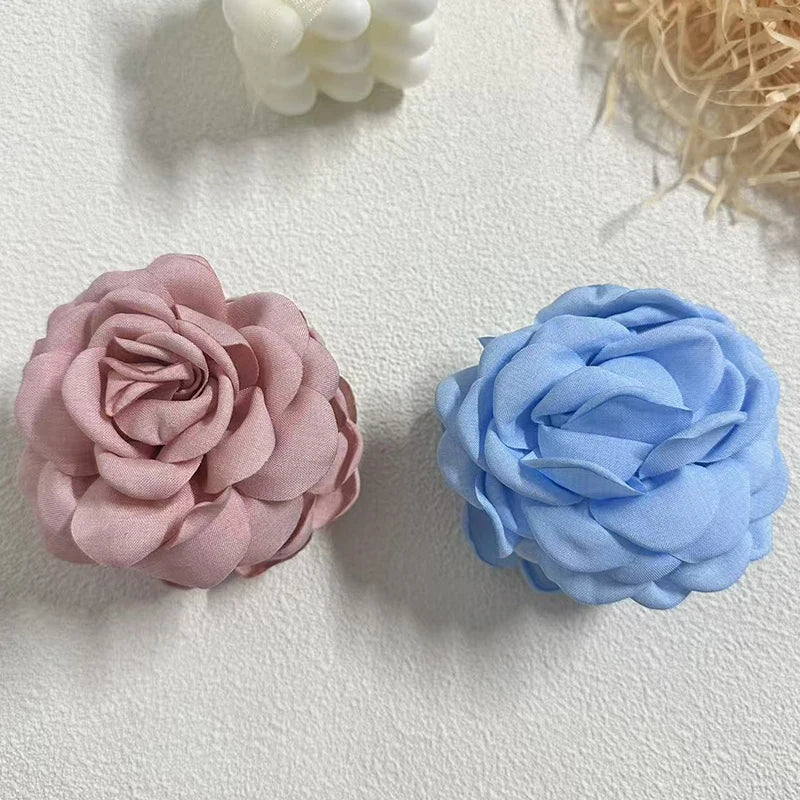 1/2/6pcs Stereoscopic Rose Flower Hair Clip Fpr Women Elegant Back of The Head Hair Shark Clip Fashionable Girl Hair Accessories
