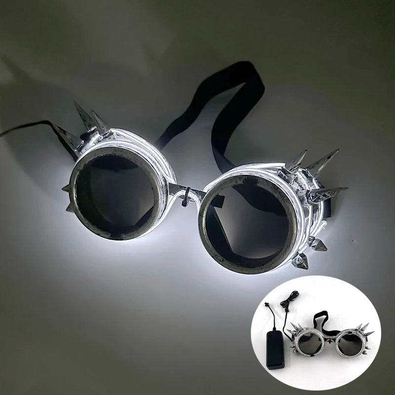 1 pcs Punk Glasses Men Women Costumes Sunglasses Luminous Led Sunglasses Boys Girls Eyewear Halloween Christmas Decor Sunglasses