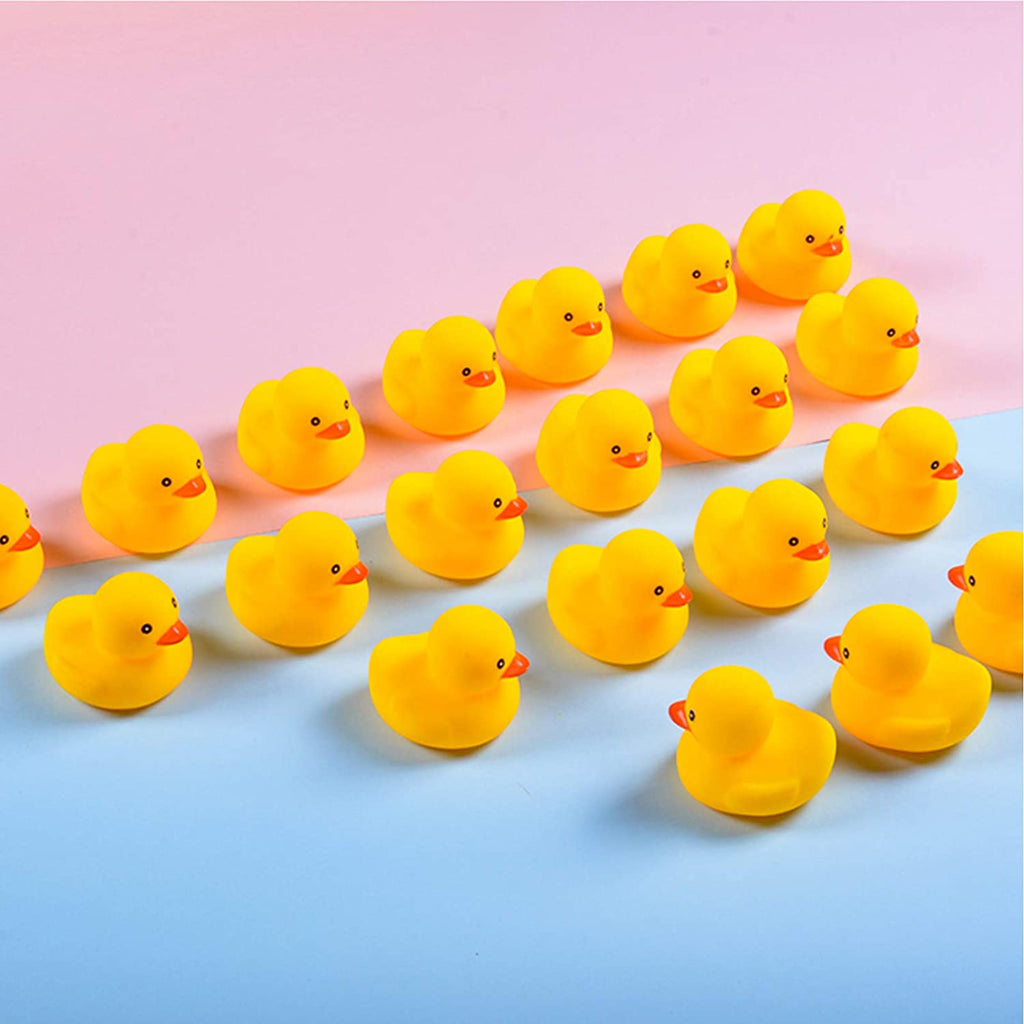 10pcs Preschool Bath Toys Mini Rubber Ducks Squeak Float Ducks Baby Bathtub Shower Toy Gift for Toddlers Kids Boys Girl Birthday