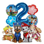 9pcs Cartoon Paw Patrol Dog Chase Balloon Birthday Decoration Number Aluminum Balloons Set Kids Party Supplies Gift Favor Decor