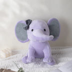 25cm/9.84in Soft Elephant Plush Stuffed Animal - Cute Fluffy Colorful Plush Toy (Multiple Colors: Pink/Blue/Purple/Rainbow) - Id