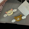 Kawaii Rilakkuma Bangs Side Clip Cartoon Cute Wave Point BB Hair Clip Lazy Bear Angel Winged Versatile Hairpin Birthday Gifts