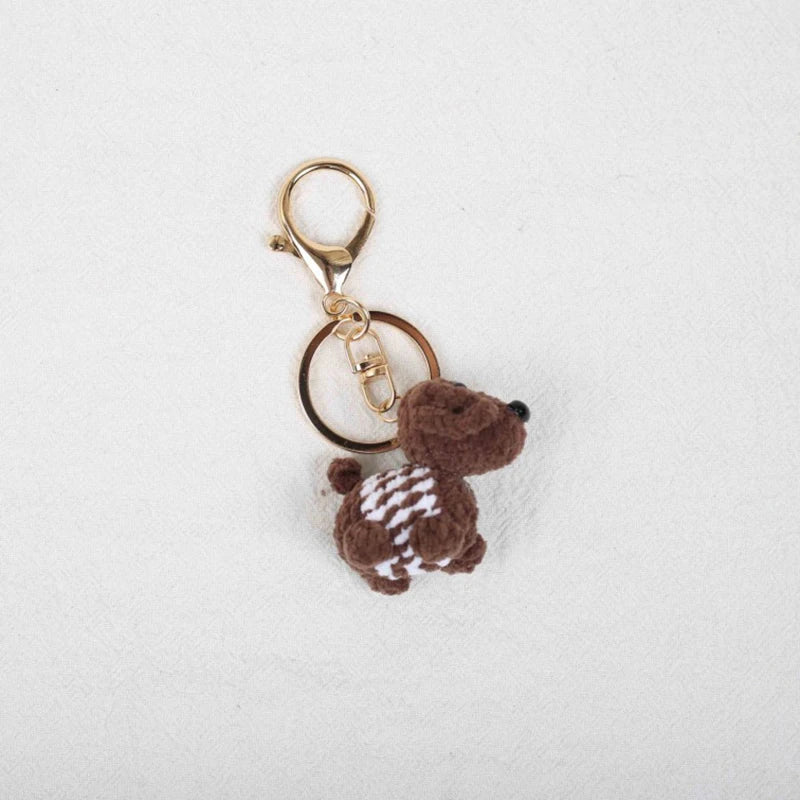 Mini Animal Doll Series Crochet Keychain Knitted Small Rabbit Doll Keyrings Mini Puppy Cute Keychain Wholesale Custom Accessory