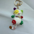 Handmaking Crochet Kitten Keyrings Cute Smiling Cat Doll Crochet Keychain Cartoon Kitten Series Knitting Doll Keychain Custom