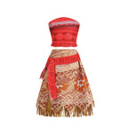 New Movie Moana 2 Dress for Girls Adventure Costume Girl Princess Fancy Clothes Children Vaiana Carnival Party Necklace Pig Set