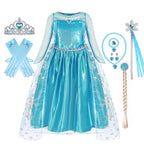 Girls Princess Dress Kids Disney Cosplay Cinderella Snow White Aurora Rapunzel Halloween Costume Children Birthday Party Dresses