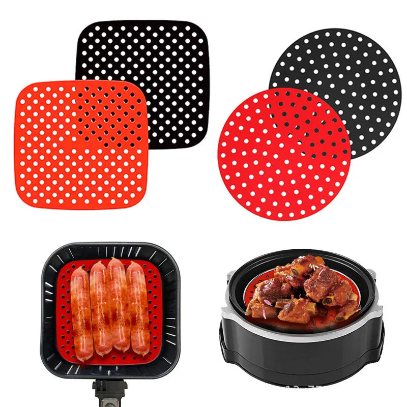 Reusable Silicone Air Fryer Mat Kitchen Non-stick Baking Pad Baking Inner Liner Cooking Bake ware Oil Mats Cake Grilled Saucer