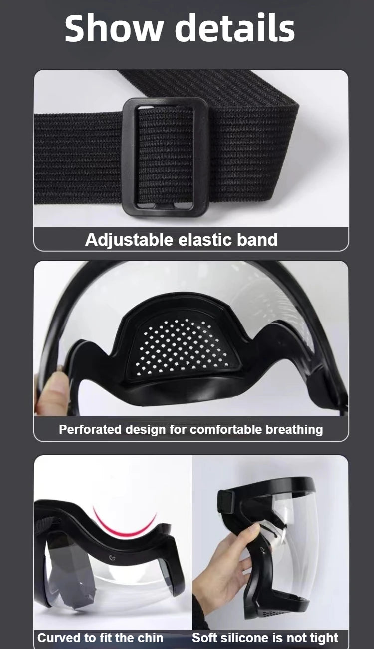 Work Protection Mask Transparent Facial Shield Transparent Facial Protector Face Protective Screen Kitchen Accessories Gadgets
