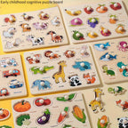 Montessori early education geometry beginner puzzle board, hand-held fixed board puzzle development, puzzle block shape matching