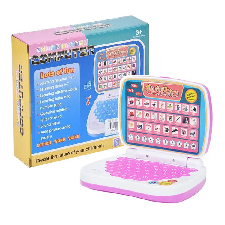 English Learning Small Laptop Toy for Children.Kids. Boys and Girls Computer for Aphabet ABC.Numbers.Words.Spelling.Maths.Music