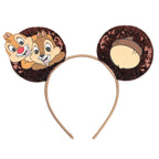 2026 Festival Party Cosplay Mouse Ears Headband 3.3" Ears Glitter Hairband For Boys Girls DIY Cartoon Hair Accessories