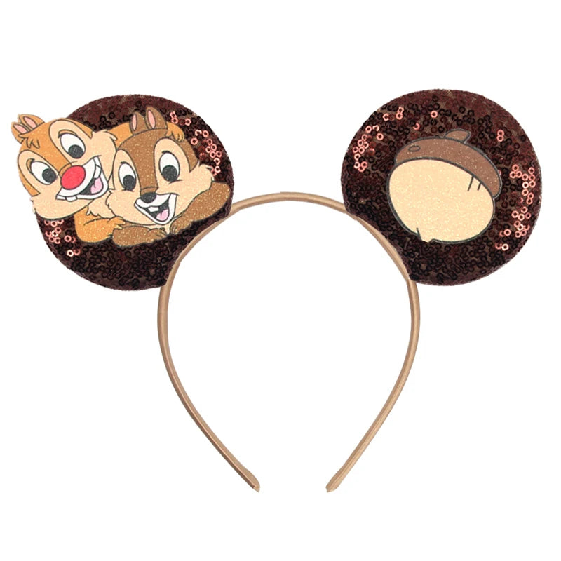 2026 Festival Party Cosplay Mouse Ears Headband 3.3" Ears Glitter Hairband For Boys Girls DIY Cartoon Hair Accessories
