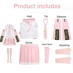Cosplay Costume Green Ponytail Wig Anime  Singer Role Playing Uniform Girl Party Comic Con Outfits Tops Skirt Props