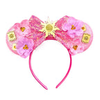 Mouse Ears Headband Cartoon Sequin Bows Headband Birthday Party Christmas Halloween Princess Cosplay Costume For Women Adult