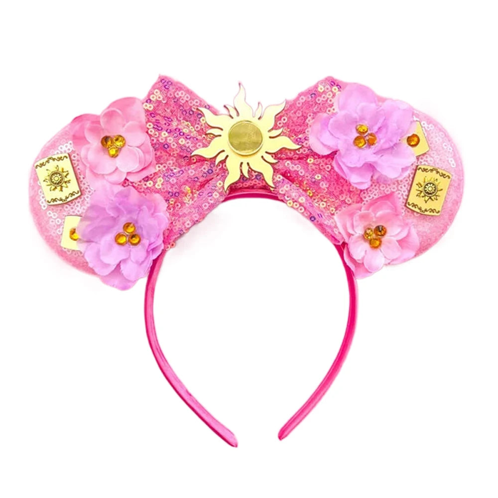 Mouse Ears Headband Cartoon Sequin Bows Headband Birthday Party Christmas Halloween Princess Cosplay Costume For Women Adult
