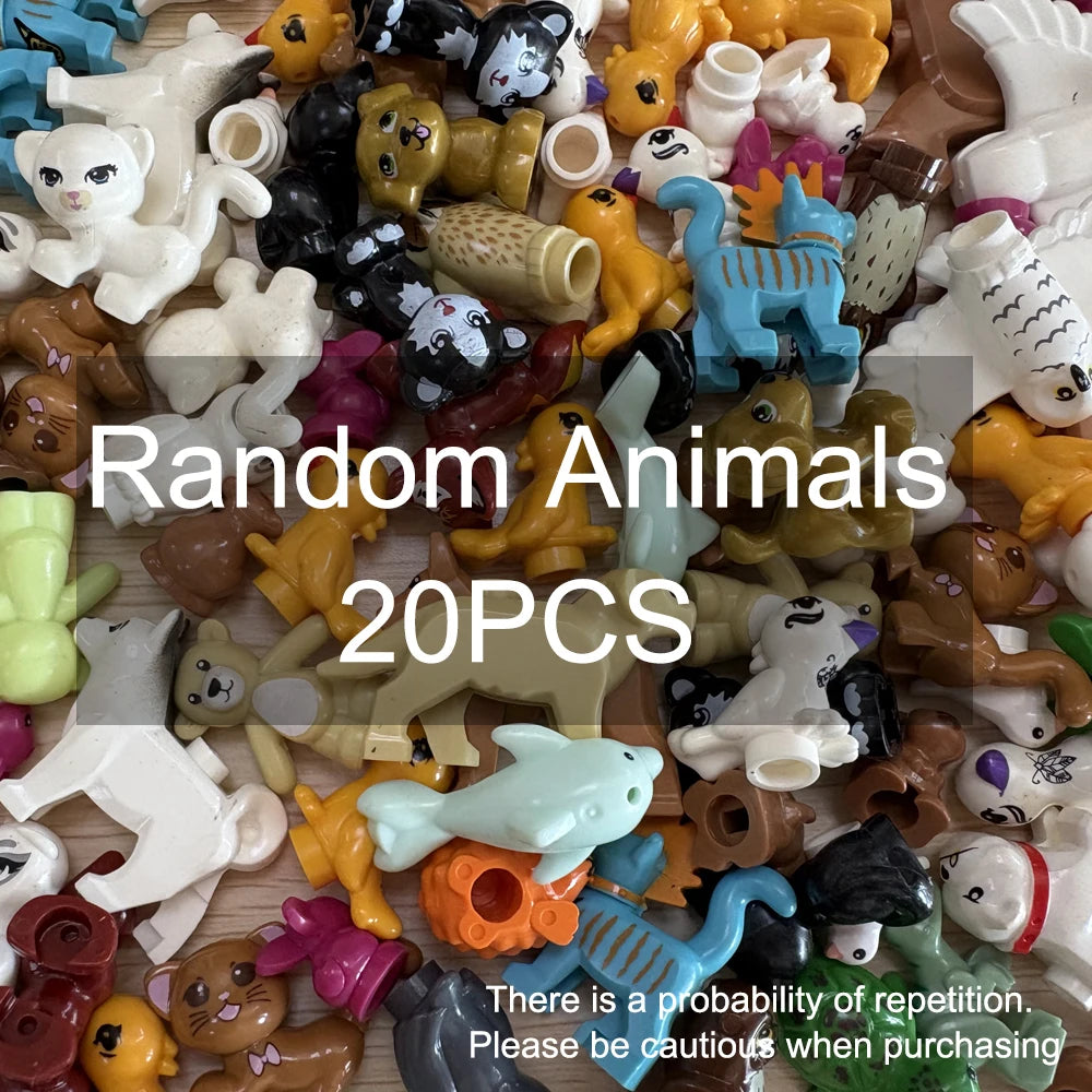 MOC Animal Scene Building Blocks Zoo Ducks Cat Dog Penguin Eagle Dove Wolf Bear Deer Shark Snake Mice Sheep DIY Toys Bricks K055