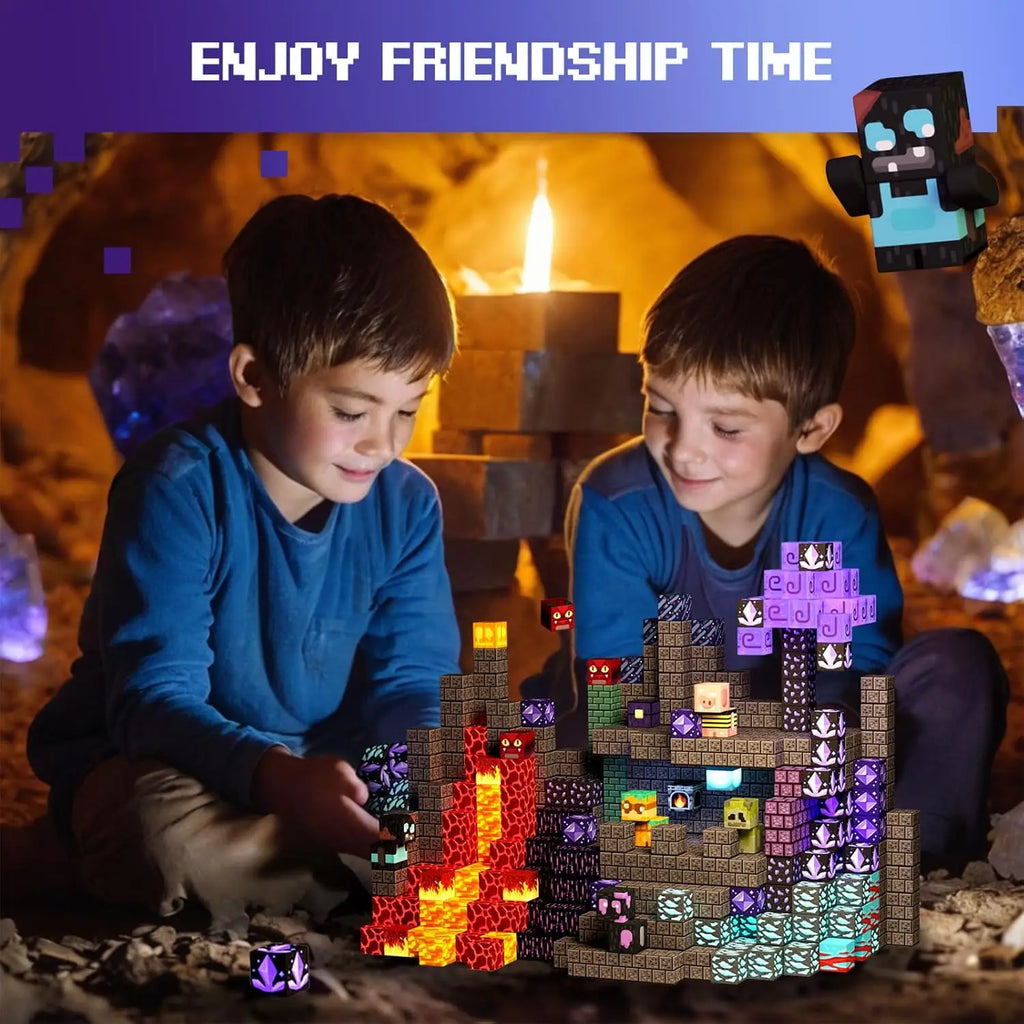 Magnetic Building Blocks Mine World Magnetic Cave World  Brick Cube Toys Set STEM Sensory 2025 Best Gift for Boy Girl Children
