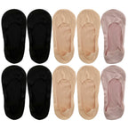 5 Pairs Socks Women's Summer Invisible Short Ankle Foot No-show Low Cut Silicone Non-slip Black Boat Socks