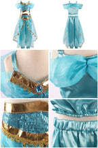 Girls Elsa Anna Dress Children Princess Carnival Dress Kids Jasmine Rapunzel Pageant Flower Disguise Birthday Cosplay Costume