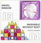 Magnetic Tiles for Kids Ages 3-5 4-8 Magnet Toys for 3 4 5 6 7 8+ Year Old Boys Girls Toddlers Magnetic Building Blocks Preschoo