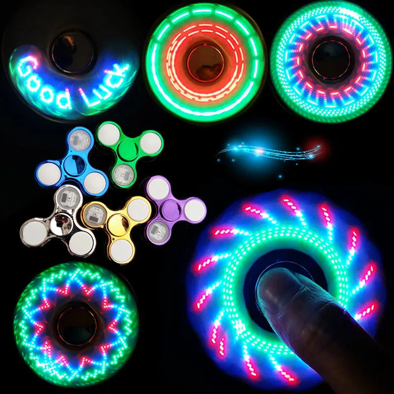 Creative Luminous LED Light Fidget Spinner Hand Top Spinners Glow In Dark Light EDC Figet Spiner Finger Stress Relief Toys