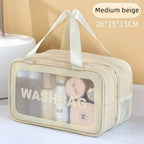 Dry & Wet Separation Transparent PU Makeup Bag