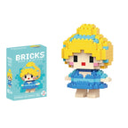 Disney 214 style Winnie LinaBell StellaLou Building Blocks Princess Cartoon Figrues Bricks Children's Assembly Toys Model Gift